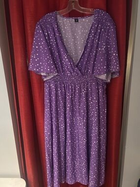SHEIN Purple Polka Dot Maxi Dress